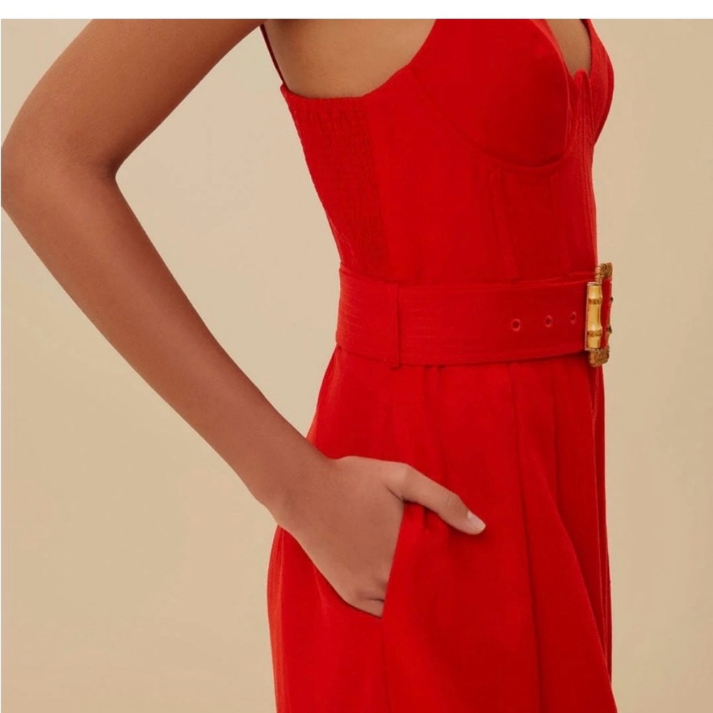 NWT Farm Rio Red Sleeveless Jumpsuit - Picture 3 of 6